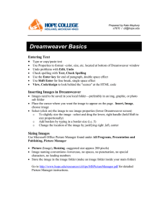 Dreamweaver Basics Entering Text  •