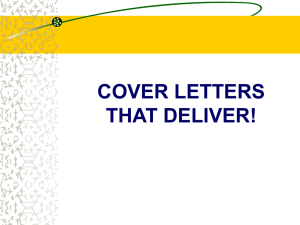 COVER LETTERS THAT DELIVER!