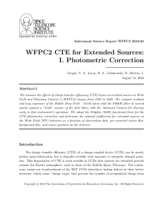WFPC2 CTE for Extended Sources: I. Photometric Correction SPACE TELESCOPE
