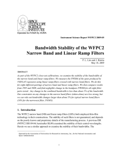 Bandwidth Stability of the WFPC2 Narrow Band and Linear Ramp Filters