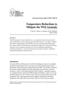 Temperature Reductions to Mitigate the WF4 Anomaly