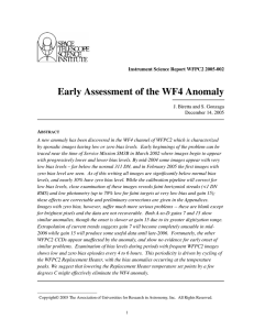 Early Assessment of the WF4 Anomaly