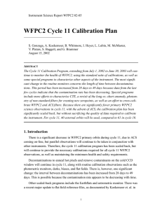 WFPC2 Cycle 11 Calibration Plan