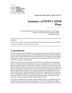 Summary of WFPC2 SM3B Plans