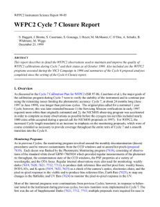 WFPC2 Cycle 7 Closure Report