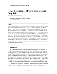 Time Dependence of CTE from Cosmic Ray Tails