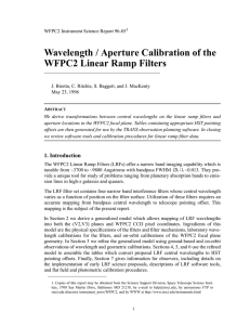 Wavelength / Aperture Calibration of the WFPC2 Linear Ramp Filters