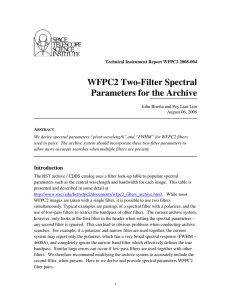WFPC2 Two-Filter Spectral Parameters for the Archive