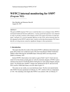 WFPC2 internal monitoring for SM97 (Program 7022)