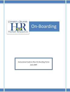 On-Boarding  Instructional Guide to New On-Boarding Forms June 2009