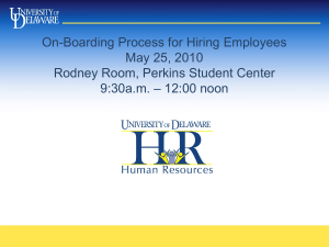 On-Boarding Process for Hiring Employees May 25, 2010 – 12:00 noon