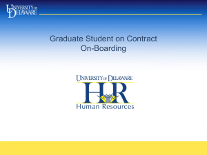 Graduate Student on Contract On-Boarding