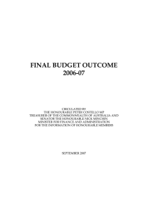 FINAL BUDGET OUTCOME 2006-07