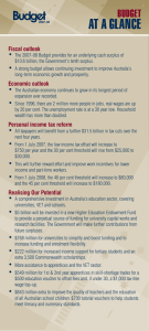 AT A GLANCE BUDGET • Fiscal outlook