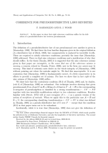 COHERENCE FOR PSEUDODISTRIBUTIVE LAWS REVISITED F. MARMOLEJO AND R. J. WOOD