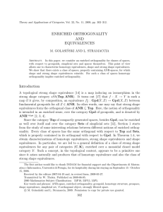 ENRICHED ORTHOGONALITY AND EQUIVALENCES M. GOLASI ´