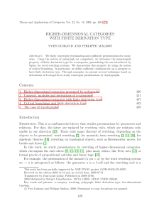 HIGHER-DIMENSIONAL CATEGORIES WITH FINITE DERIVATION TYPE YVES GUIRAUD AND PHILIPPE MALBOS