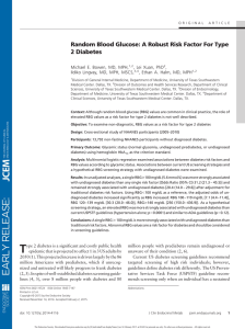 Random Blood Glucose: A Robust Risk Factor For Type 2 Diabetes