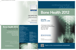 Bone Health 2012 Saturday March 31, 2012 Bo