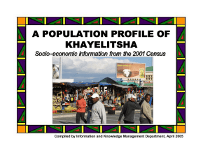 A POPULATION PROFILE OF KHAYELITSHA