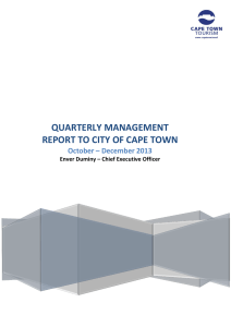 QUARTERLY MANAGEMENT REPORT TO CITY OF CAPE TOWN October – December 2013