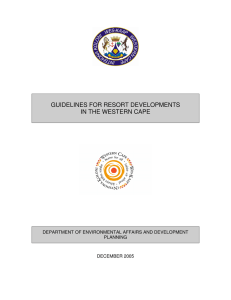 GUIDELINES FOR RESORT DEVELOPMENTS IN THE WESTERN CAPE