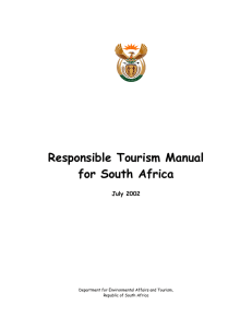 Responsible Tourism Manual for South Africa  July 2002