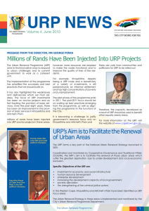 URP NEWS Millions of Rands Have Been Injected Into URP Projects