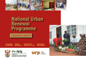 National Urban Renewal Programme Lessons Learnt