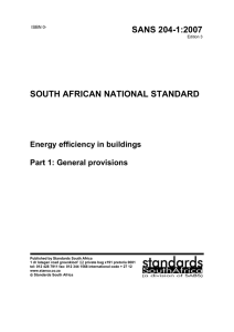 SANS 204-1:2007 SOUTH AFRICAN NATIONAL STANDARD Energy efficiency in buildings