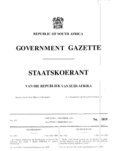 GOVERNMENT  GAZETTE STAATSKOERANT [“----  -’“  ‘“” REPUBLIC OF SOUTH AFRICA