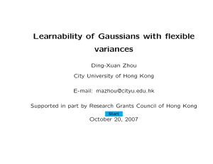 Learnability of Gaussians with flexible variances