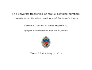 The universal thickening of real &amp; complex numbers: