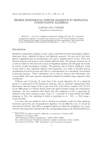 HIGHER DIMENSIONAL PEIFFER ELEMENTS IN SIMPLICIAL COMMUTATIVE ALGEBRAS Introduction