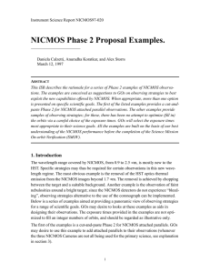 NICMOS Phase 2 Proposal Examples.