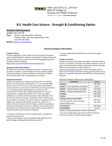 B.S. Health Care Science - Strength &amp; Conditioning Option