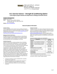 B.S. Exercise Science – Strength &amp; Conditioning Option