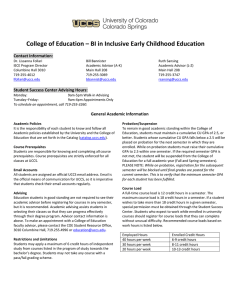 College of Education – BI in Inclusive Early Childhood Education
