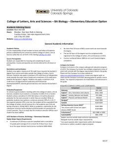 College of Letters, Arts and Sciences – BA Biology –... Academic Advising Hours: General Academic Information