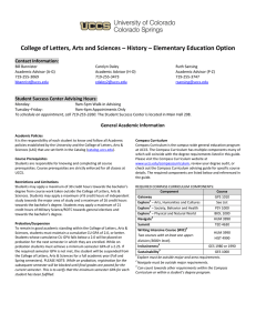 College of Letters, Arts and Sciences – History – Elementary... Contact Information: