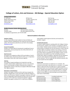 College of Letters, Arts and Sciences – BA Biology –... Contact Information: