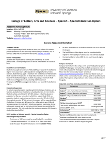 College of Letters, Arts and Sciences – Spanish – Special... Academic Advising Hours: General Academic Information