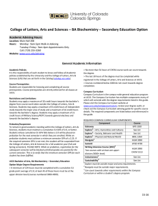 College of Letters, Arts and Sciences – BA Biochemistry –... Academic Advising Hours: General Academic Information