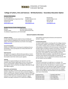 College of Letters, Arts and Sciences – BA Biochemistry –... Contact Information: