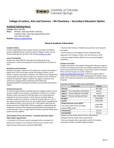 College of Letters, Arts and Sciences – BA Chemistry –... Academic Advising Hours: General Academic Information