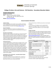 College of Letters, Arts and Sciences – BA Chemistry –... Academic Advising Hours: General Academic Information