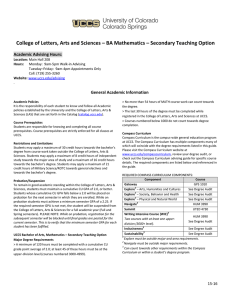 College of Letters, Arts and Sciences – BA Mathematics –... Academic Advising Hours: General Academic Information