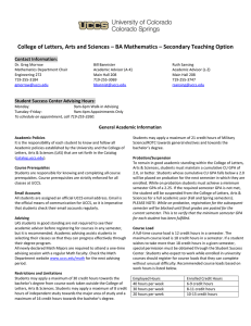 College of Letters, Arts and Sciences – BA Mathematics –... Contact Information: