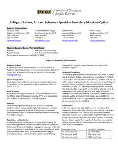 College of Letters, Arts and Sciences – Spanish – Secondary... Contact Information: