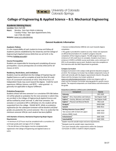 College of Engineering &amp; Applied Science – B.S. Mechanical Engineering